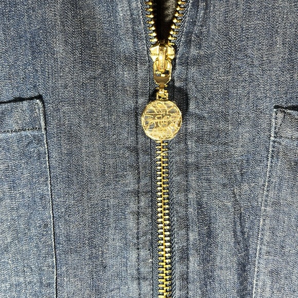 Anne Klein Jean V-neck Midi Dress Size 10 Cap Sleeves - Picture 4 of 6